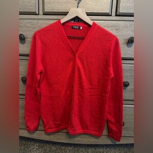 Women's Red Cashmere Cardigan